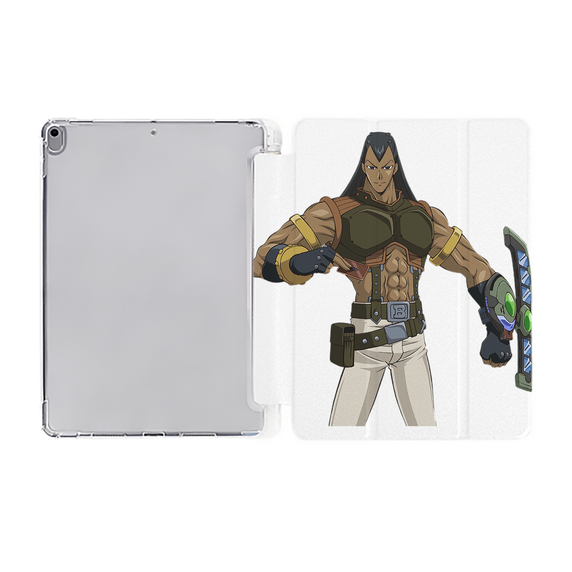 （画像用） 遊☆戯☆王 Yu-Gi-Oh! IPad ケース ペン収納付き 三つ折りスタンド PUレザー×シリコン 対応機種9.5/10.5/10.9インチ